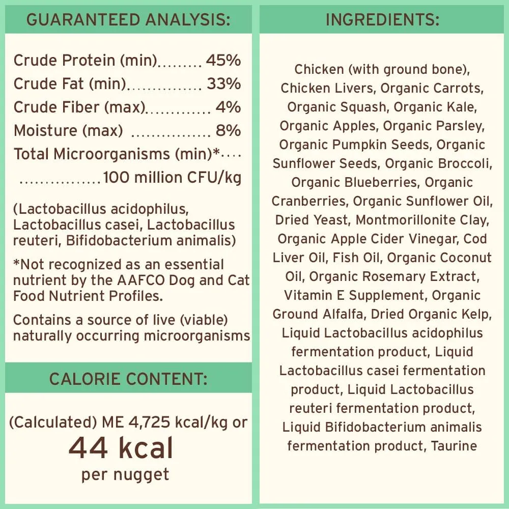 Primal Freeze Dried Dog Food Nuggets, Chicken, Complete & Balanced Meal, Also Use as Topper or Treat, Premium, Healthy, Grain Free, High Protein Raw Dog Food, 14 oz (Pack of 4)