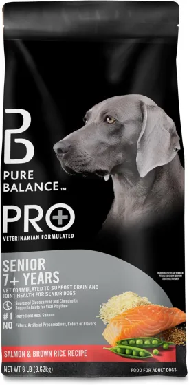 Pro  Senior Salmon & Brown Rice Recipe Dry Dog Food, 8 lbs - Balanced Omega-6 and Omega-3 Fatty Acids to Support Healthy Skin and A Shiny Coat