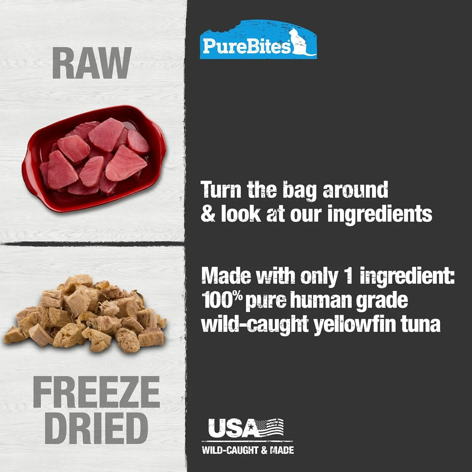 PureBites Tuna Freeze Dried Cat Treats, 0.88Oz | 25G - Value Size