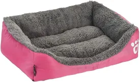 Rectangular Dog Cat Beds Mattress Washable Pads Room, Soft Winter WarmPlush Faux Fur Sleeping Pet Fleece Bed Mat for Small Doggy Kitten Puppy, with Anti-Slip Waterproof Bottom, (Pink)