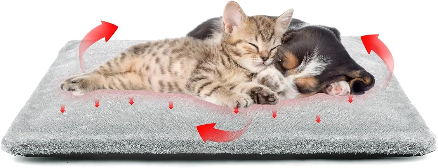 Self Warming Cat Heating Pad Cat Dog Bed 25'' x 18.5'' Mat Extra Warm Thermal Pet Pad Non-Slip Bottom Washable for Indoor Outdoor Pets