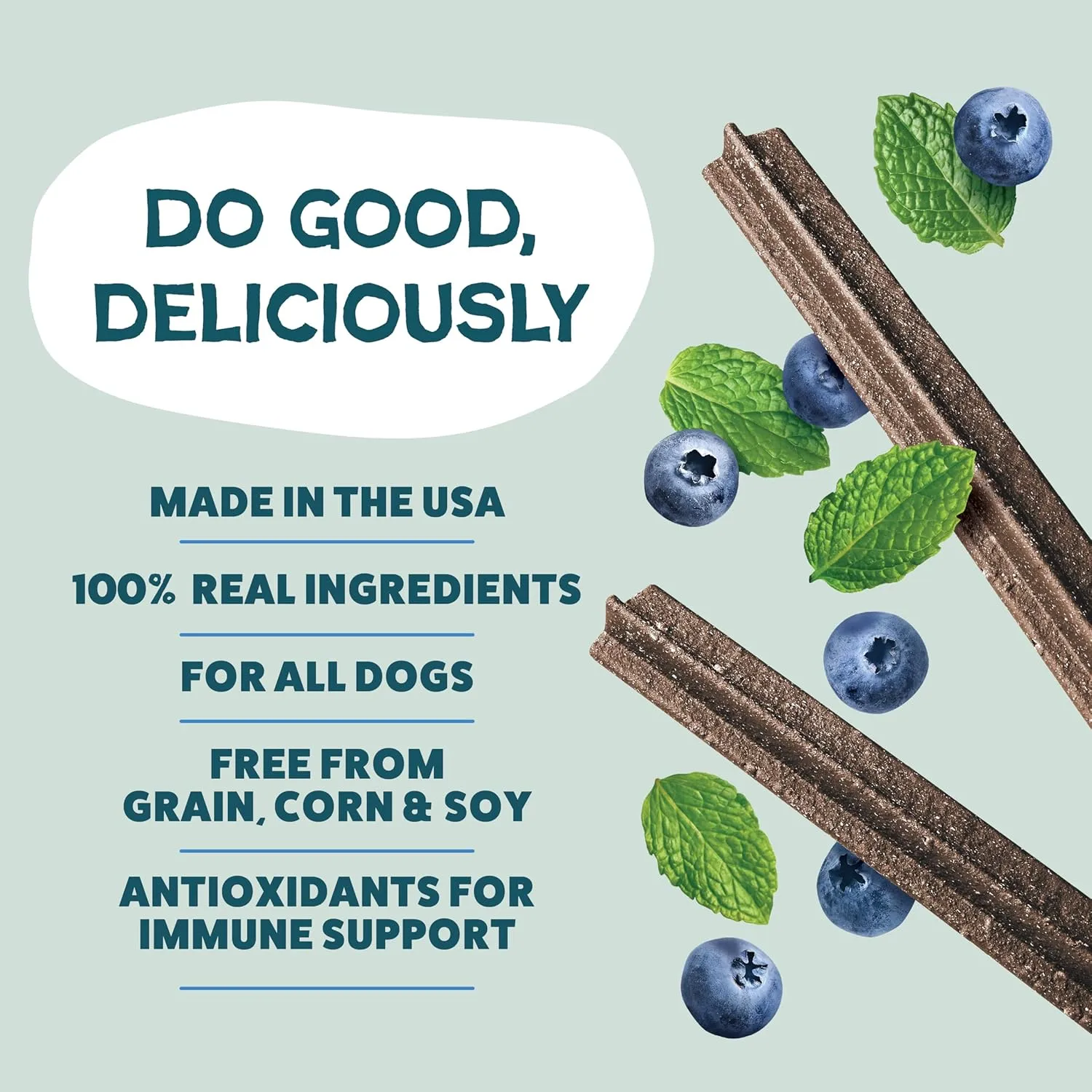 Shameless Pets Toothberry Dental Chews for Dogs  Natural Dog Dental Sticks for Fresh Breath, Teeth Cleaning & Removes Tartar, Grain-Free Dog Treats, No Corn or Soy, 32 Sticks