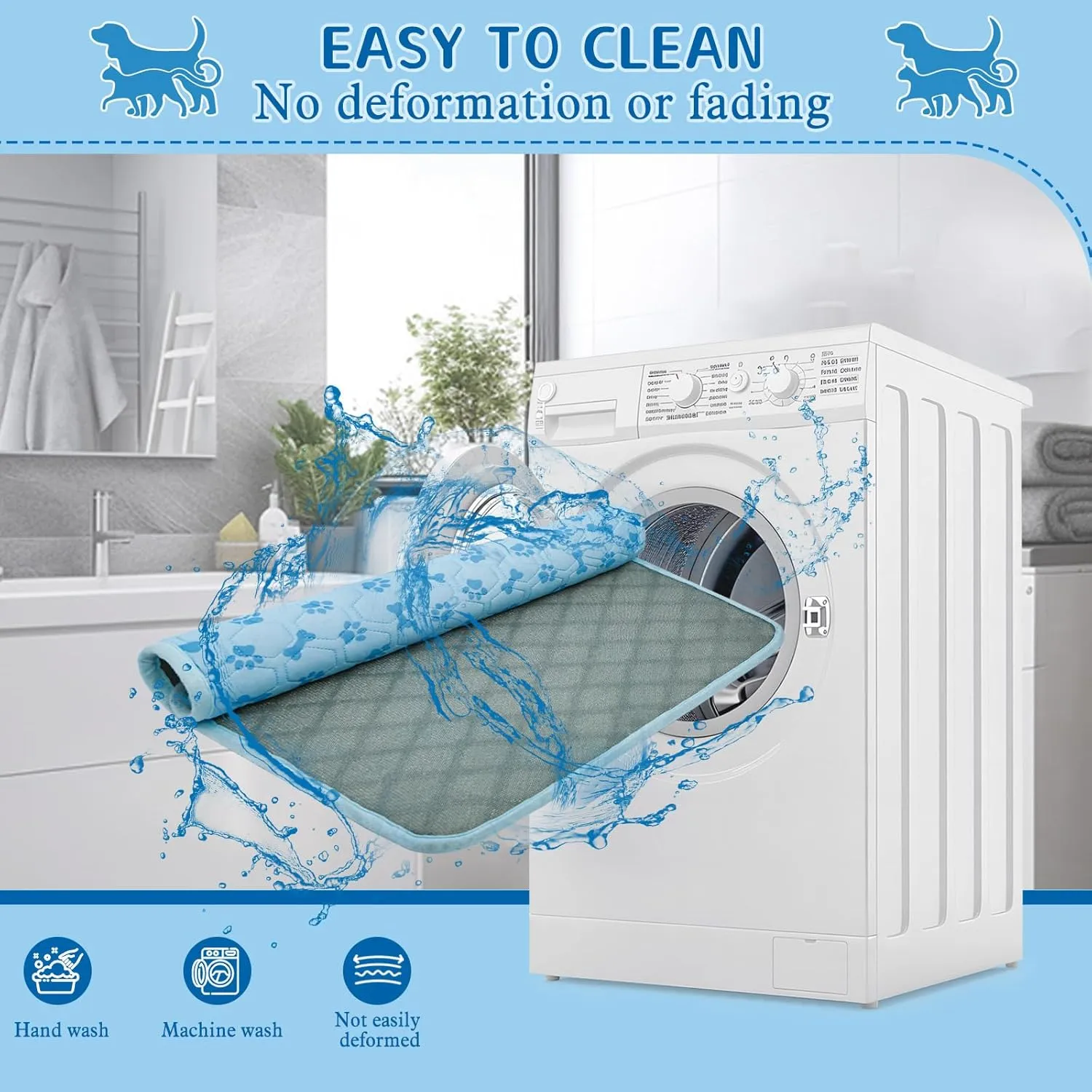 SHEJIZE Dog Cooling Mat Self-Cooling Mat for Dogs and Cats Non-Slip Pet Cool Pad Dog Sleeping Pad Summer Blanket for Pets Foldable Washable for Kennel, Travel, Bed, Cars, Indoor and Outdoor Use