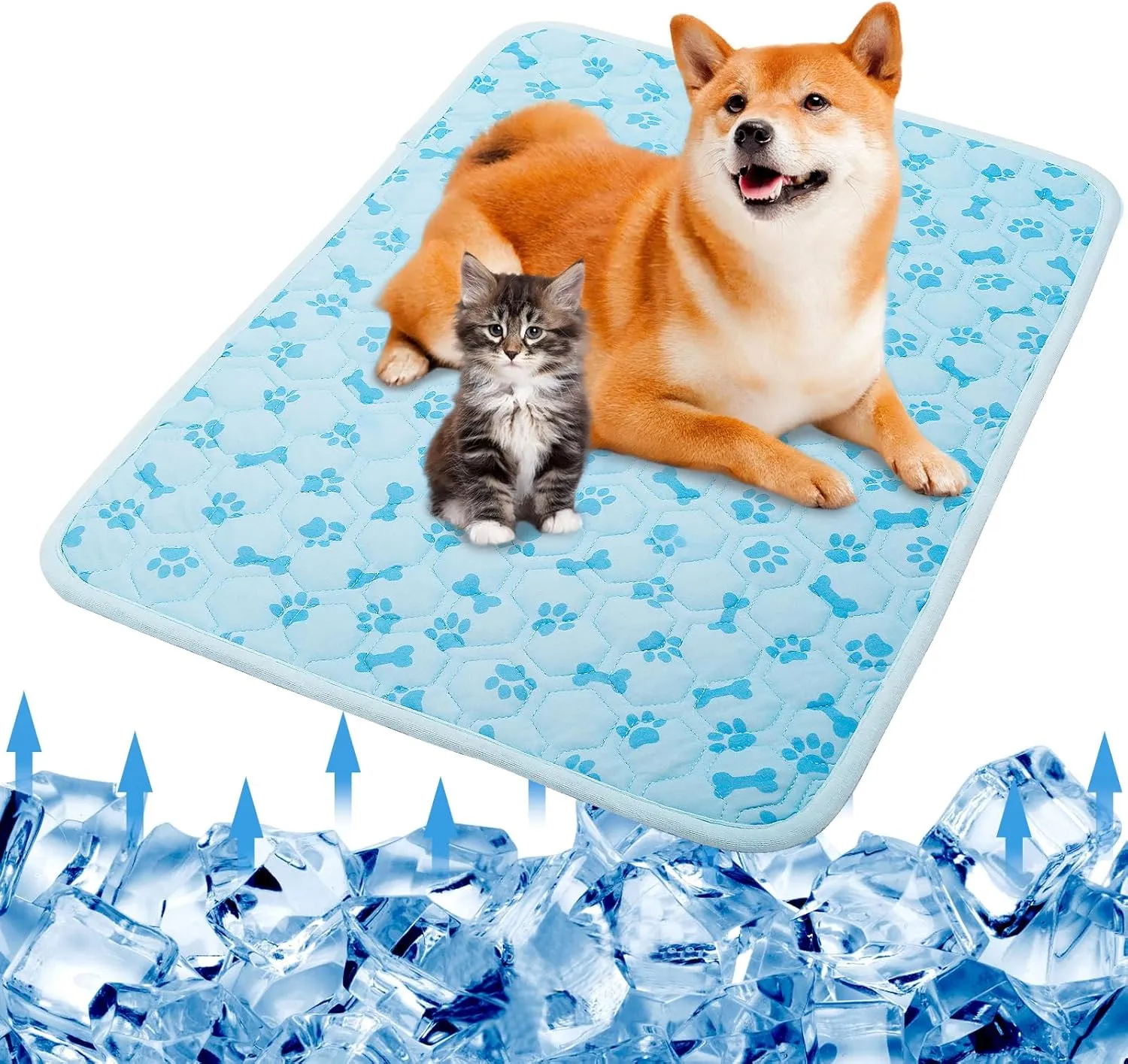 SHEJIZE Dog Cooling Mat Self-Cooling Mat for Dogs and Cats Non-Slip Pet Cool Pad Dog Sleeping Pad Summer Blanket for Pets Foldable Washable for Kennel, Travel, Bed, Cars, Indoor and Outdoor Use
