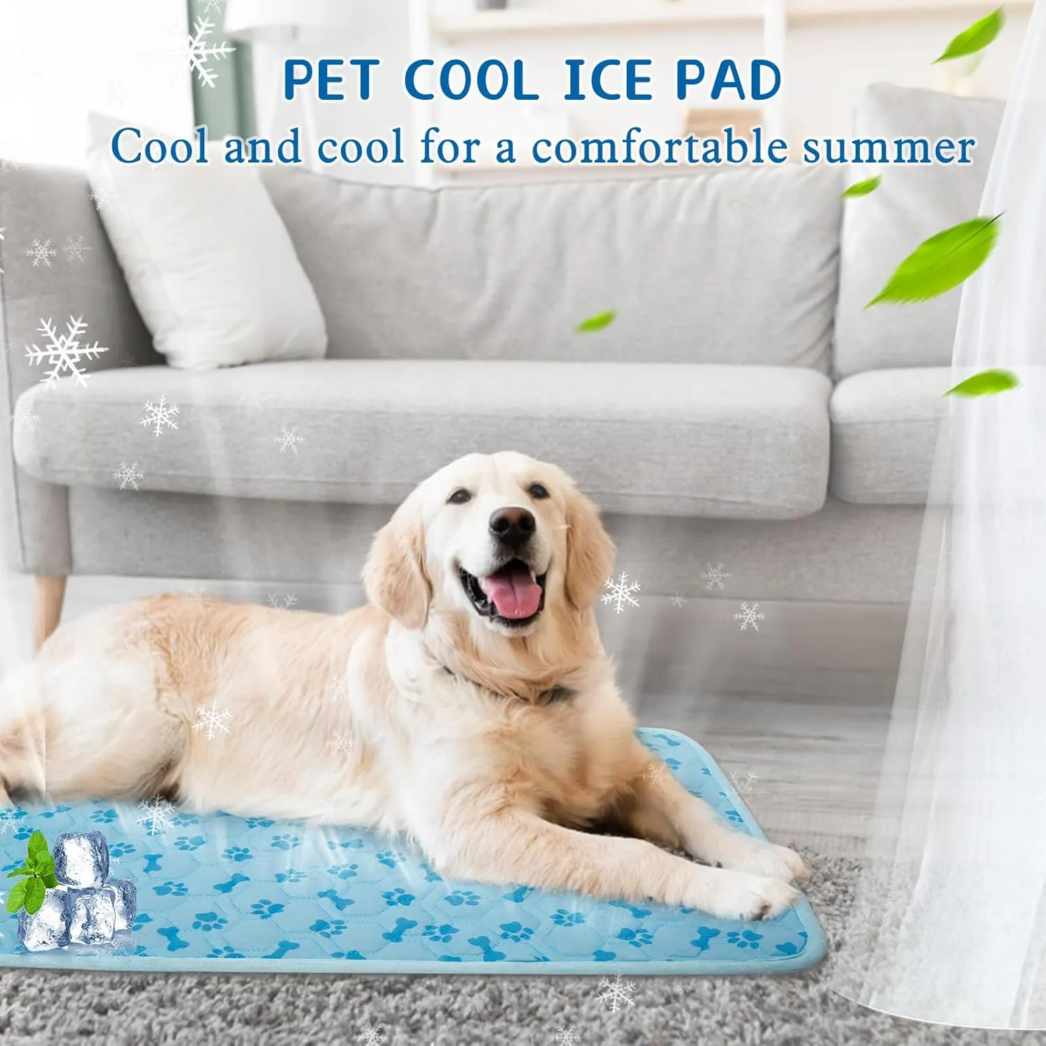 SHEJIZE Dog Cooling Mat Self-Cooling Mat for Dogs and Cats Non-Slip Pet Cool Pad Dog Sleeping Pad Summer Blanket for Pets Foldable Washable for Kennel, Travel, Bed, Cars, Indoor and Outdoor Use