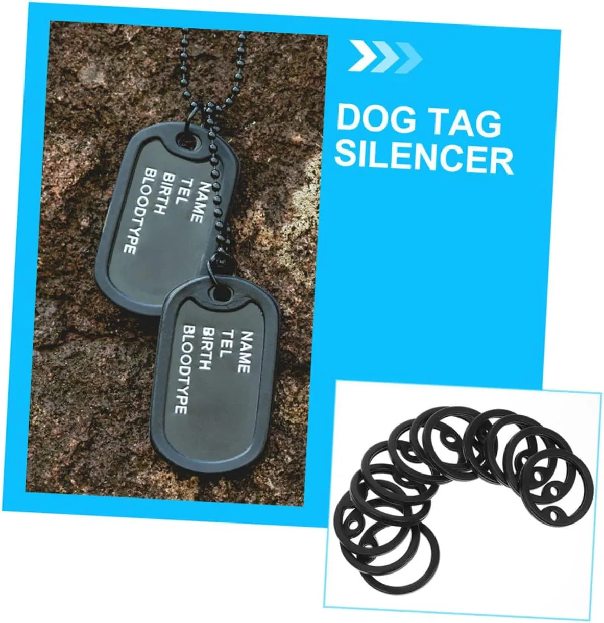 Silent Dog Collar Name Plate Service Dog Tag Qr Code Pet Id Tag Silicone Protector