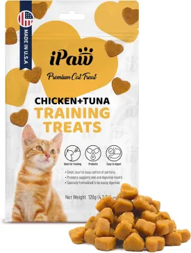 Soft Cat Treats for Indoor Cats, Healthy Kitten Snacks with Probiotics, Grain Free, Easy to Digest (Chicken and Tuna)