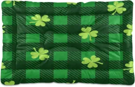 St. Patrick's Day Clover Dog Bed Cat Bed, Non-Slip Soft Pet Crate Mattress Washable Kennel Pad for Small Medium Large Dog Cat, 18 x 24 in