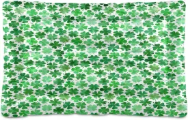 St. Patrick's Day Clover Dog Bed Cat Bed, Non-Slip Soft Pet Crate Mattress Washable Kennel Pad for Small Medium Large Dog Cat, 24 x 36 in