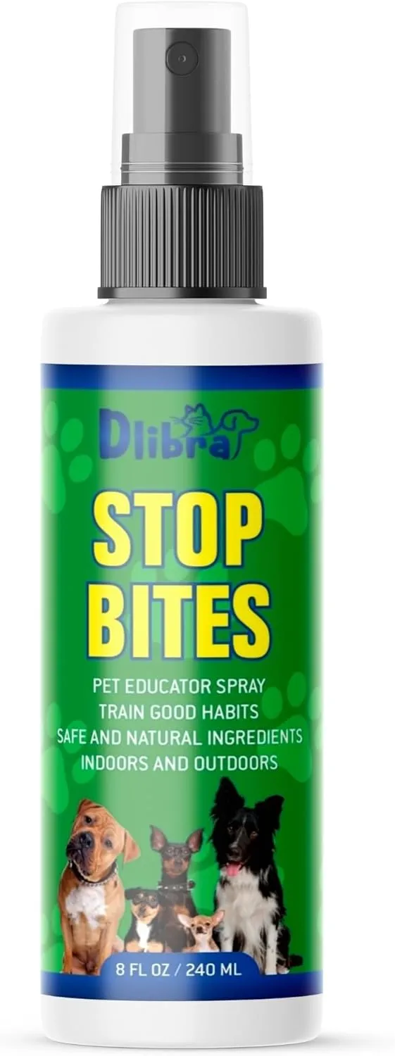 Stop Bites Spray for Dogs  Natural Anti-Chew Spray for Furniture, Shoes, Curtains, & More | Safe Puppy & Adult Dog Training Aid | No Chew Solution