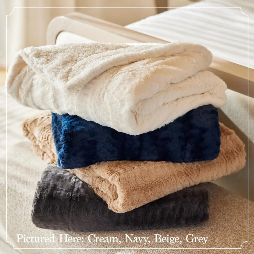 The Connecticut Home Co Bedding Blanket, King 108x90, Soft Fluffy Room Decor, Cozy Warm Throws for Bed, Gifts for Women, Bedroom Cute Aesthetic Blankets Faux Fur and Sherpa Dusty Rose