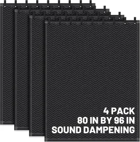 Tudomro 4 Pcs Soundproof Blanket 80'' x 96'' Sound Dampening Blanket with Grommet Outdoor Noise Barriers Studio Insulated Sound Absorption Sheet for Door Acoustic Noise General Indoor or Outdoor Use