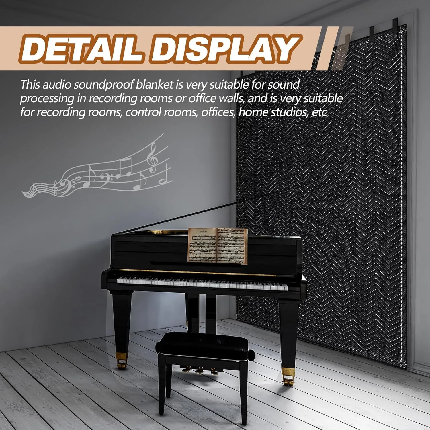 Tudomro 4 Pcs Soundproof Blanket 80'' x 96'' Sound Dampening Blanket with Grommet Outdoor Noise Barriers Studio Insulated Sound Absorption Sheet for Door Acoustic Noise General Indoor or Outdoor Use