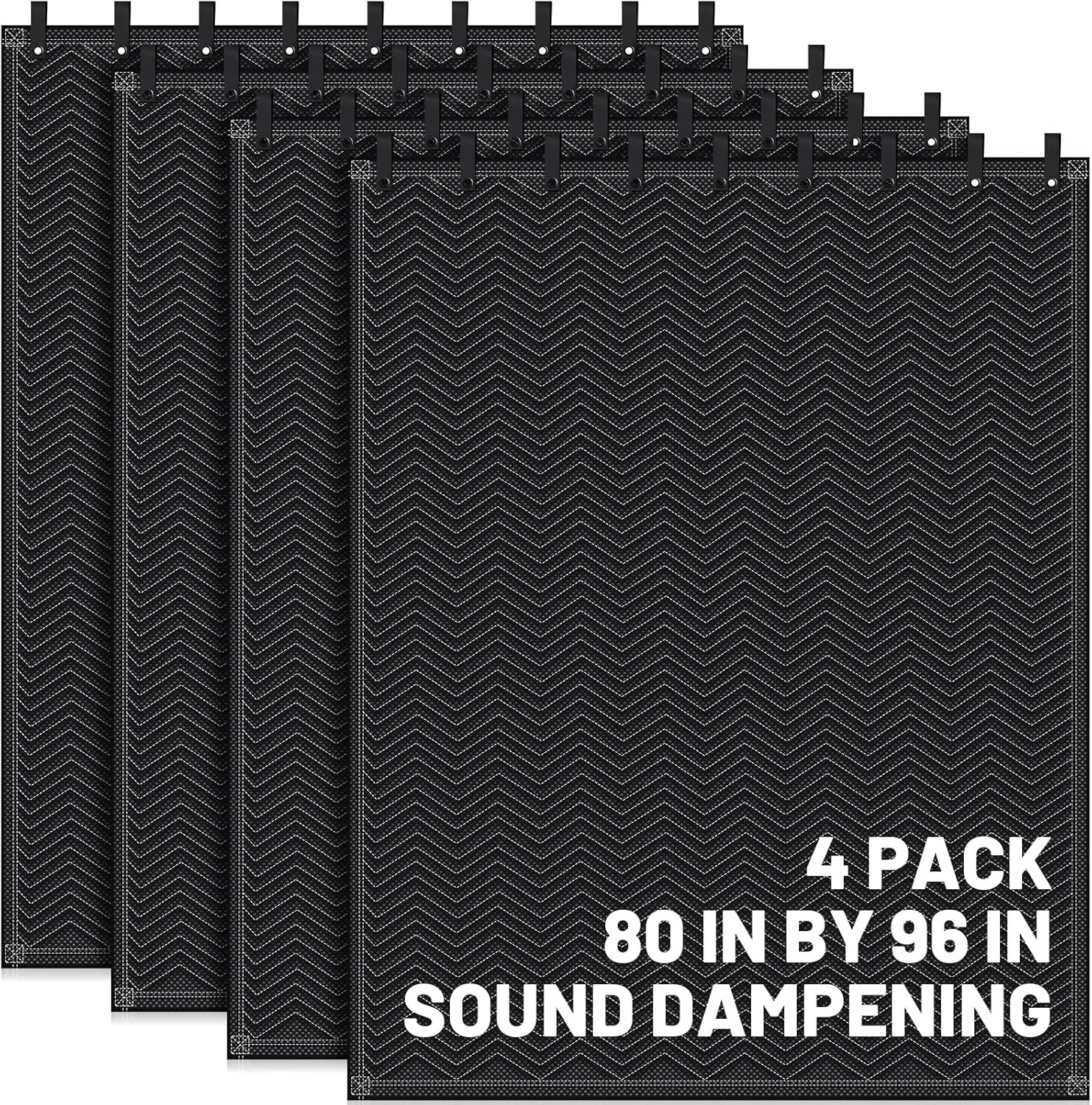 Tudomro 4 Pcs Soundproof Blanket 80'' x 96'' Sound Dampening Blanket with Grommet Outdoor Noise Barriers Studio Insulated Sound Absorption Sheet for Door Acoustic Noise General Indoor or Outdoor Use