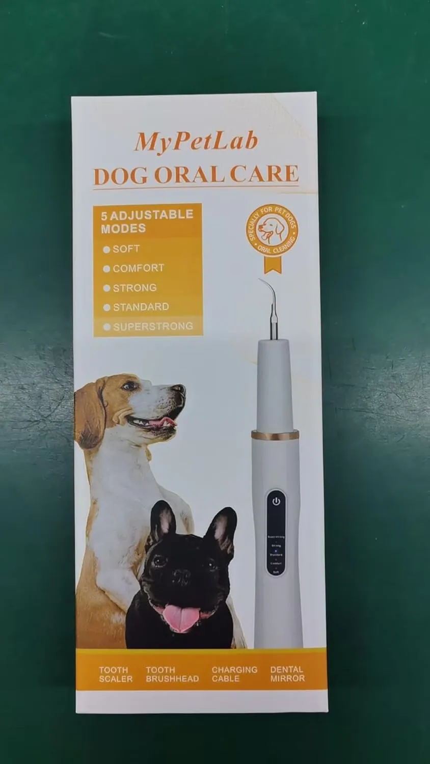 Ultrasonic Electric Teeth Cleaner  High Frequency, Plaque, Tartar & Calculus Remover for Dog & Cats, 42000 VPM, 5 Intensity Levels, IPX6 Waterproof, LED Display, Rechargeable, Teeth Cleaning (Black)