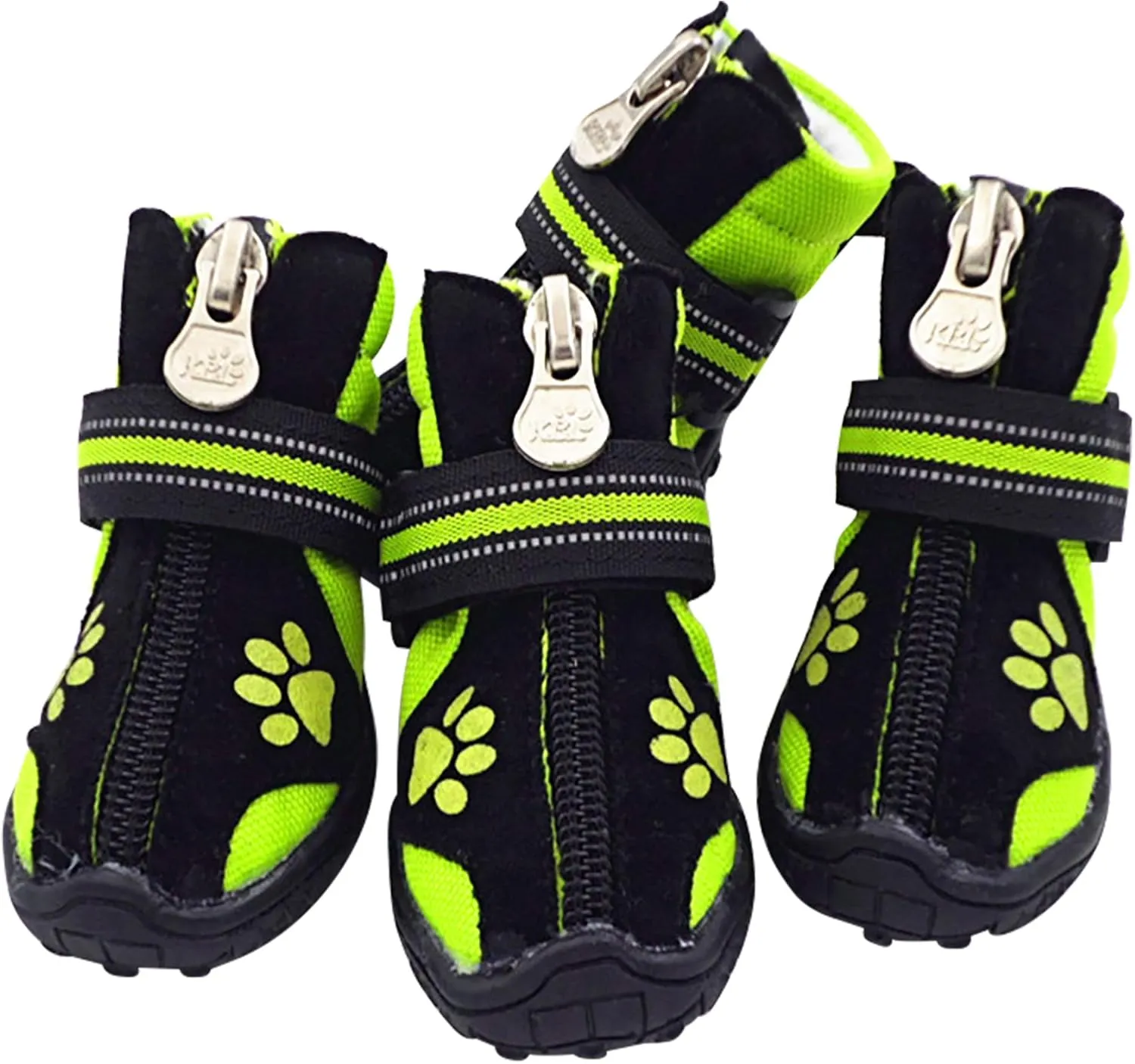 URBEST Dog Winter Shoes, Dog Boots Sports Non-Slip Pet Dog Anti-Slip Sole, Water Resistant Boots for Dogs 2 Pairs (2#, Green)