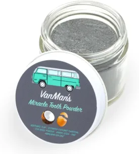 Vanmans - Miracle Tooth Cleaning Powder Toothpaste - Fluoride-Free Whitening Tooth Powder with Coconut Charcoal, Eggshell Powder - Remineralizing Tooth Powder - 2.5 Ounce