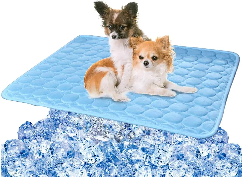 VeMee Dog Cooling Mat Cooling Mat for Dogs, Machine Washable Ice Silk Mat Cooling Blanket Cushion for Kennel/Sofa/Bed/Floor/Car Seats Cooling