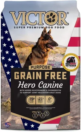 VICTOR Super Premium Dog Food  Purpose Hero Canine Kibble  Premium Gluten Free Dog Food for Active Adult Dogs  High Protein with Glucosamine and Chondroitin for Hip and Joint Health, 30lbs