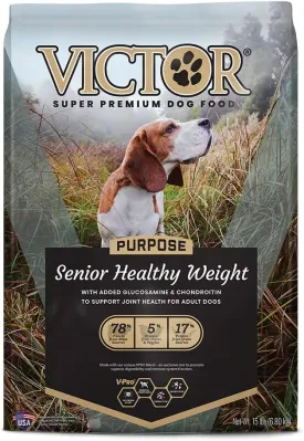 VICTOR Super Premium Dog Food  Purpose  Senior Healthy Weight Management  Dry Dog Food for Adult Dogs  Gluten Free with Glucosamine and Chondroitin, for Hip and Joint Health, 15lbs