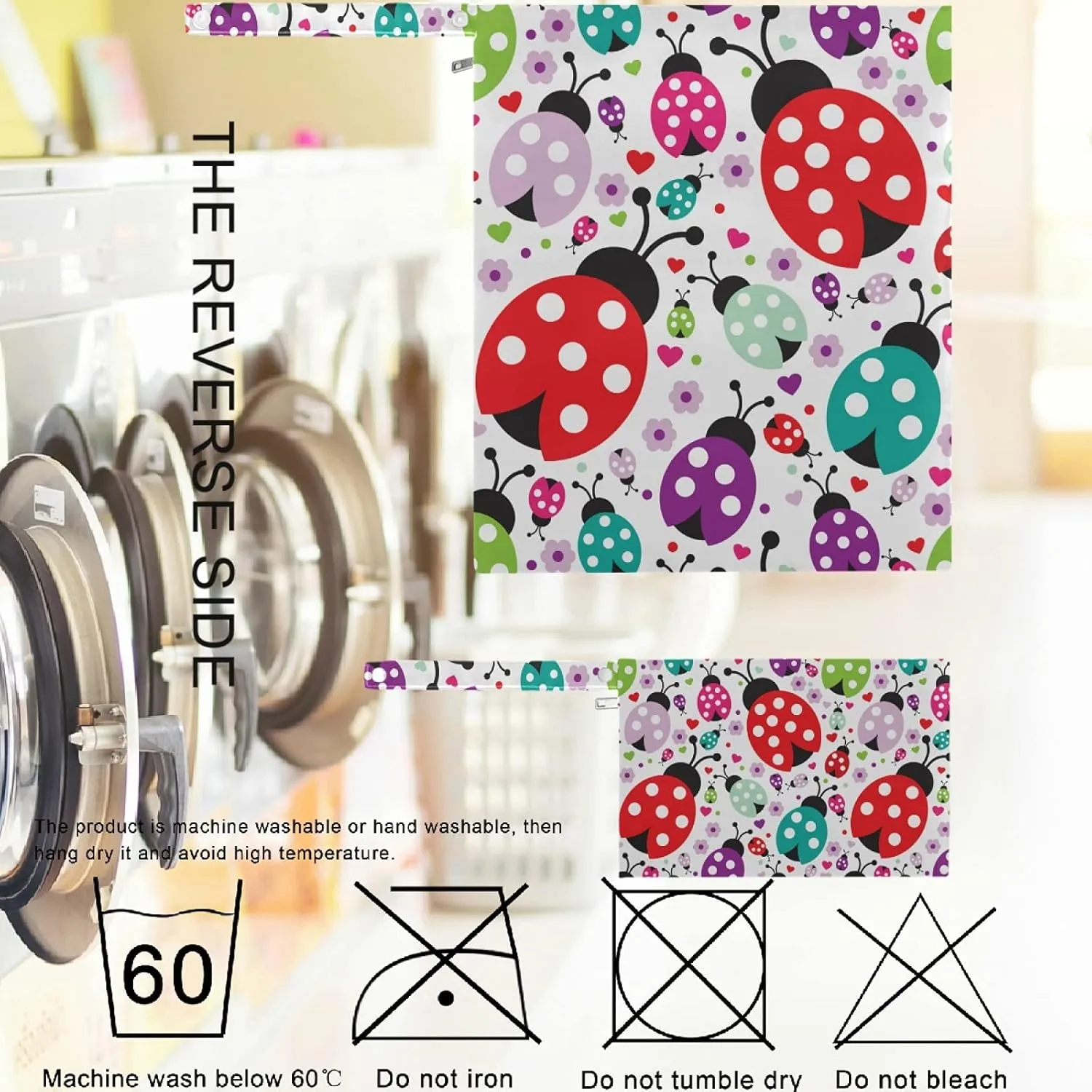 visesunny Cute Ladybug Polka Dot 2Pcs Wet Bag with Zippered Pockets Washable Reusable Roomy for Travel,Beach,Pool,Daycare,Stroller,Diapers,Dirty Gym Clothes, Wet Swimsuits, Toiletries