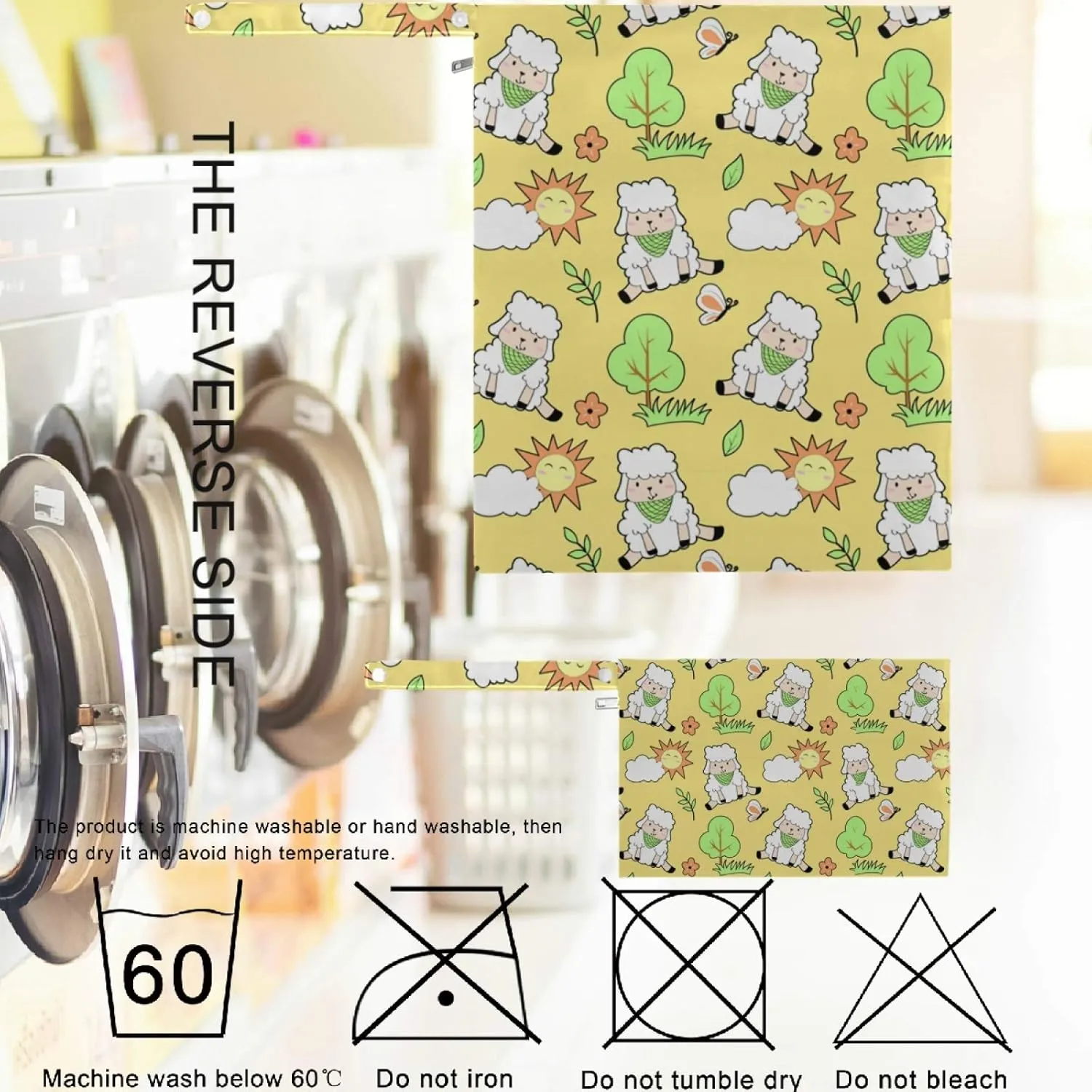 visesunny Cute Sheep Animal 2Pcs Wet Bag with Zippered Pockets Washable Reusable Roomy for Travel,Beach,Pool,Daycare,Stroller,Diapers,Dirty Gym Clothes, Wet Swimsuits, Toiletries