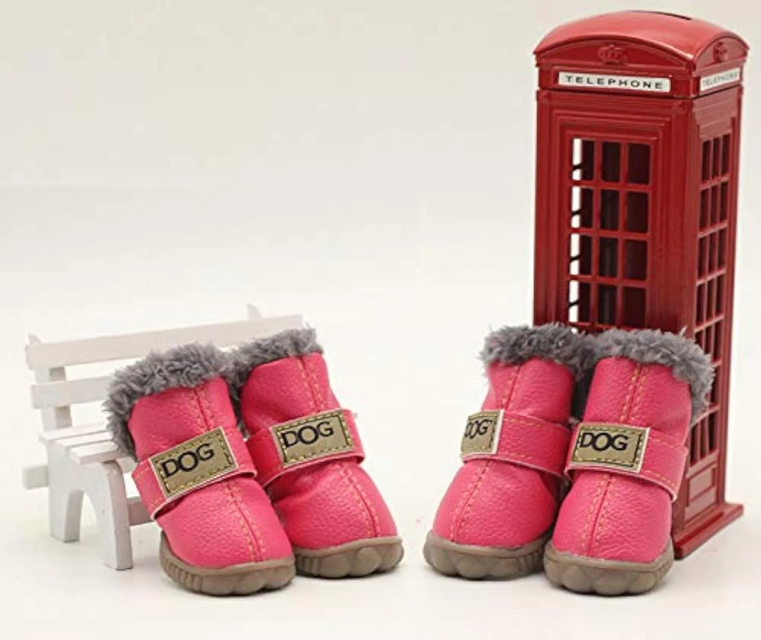 Warm Winter Little Pet Dog Boots Skidproof Soft Snowman Anti-Slip Sole Paw Protectors Small Puppy Shoes 4PCS (M, Pink)