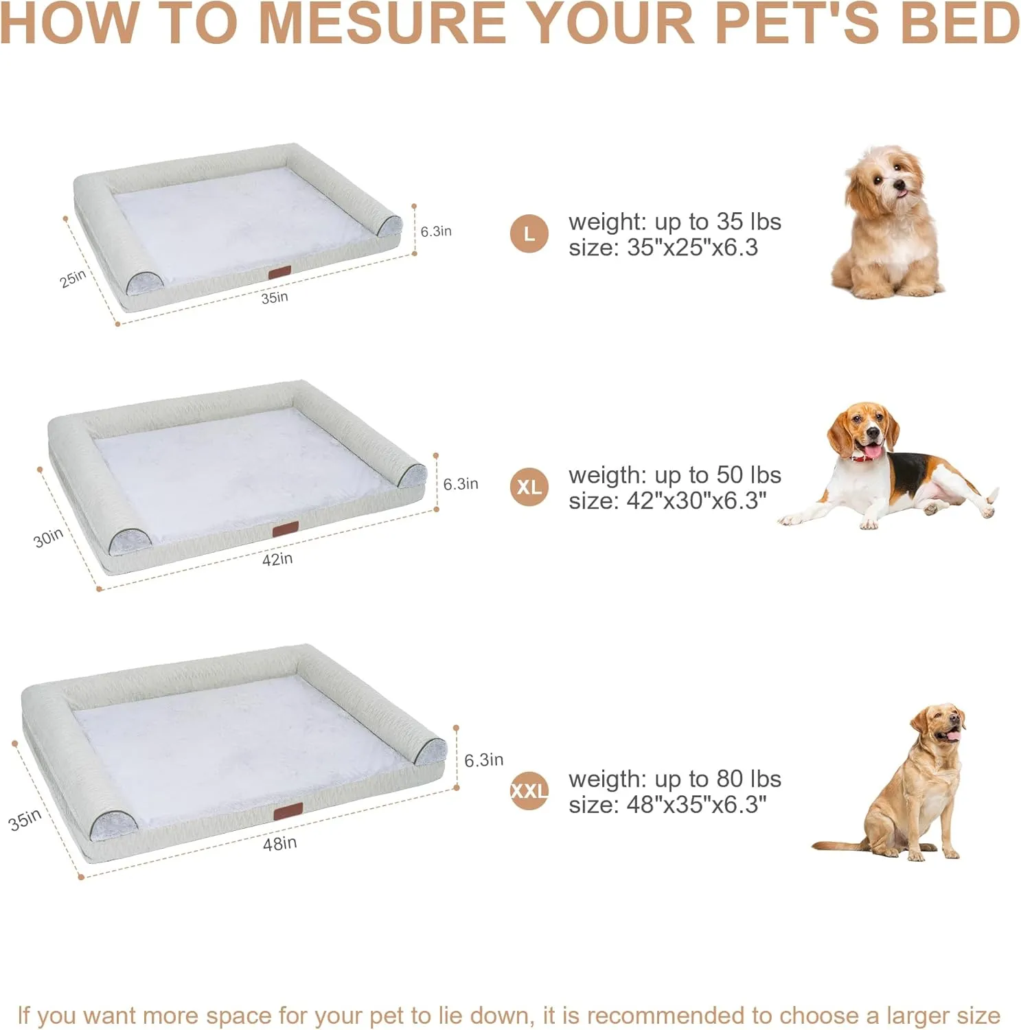 Washable Dog Bed Orthopedic Bed with Waterproof Lining Memory Foam Dog Bed Durable Sofa Pet Bed Removable Cover with Zipper and Bolster Nonslip BottomDark Grey XL