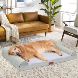 Washable Dog Bed Orthopedic Bed with Waterproof Lining Memory Foam Dog Bed Durable Sofa Pet Bed Removable Cover with Zipper and Bolster Nonslip BottomDark Grey XL