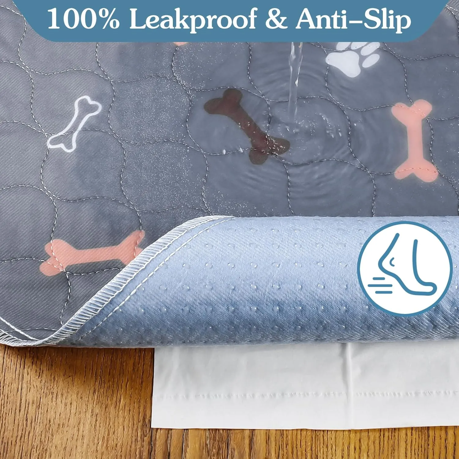 Washable Dog Pee Pads,2 Pack 36"x 36" Puppy Pads,Reusable Pet Training Pads,Waterproof Pet Pads for Dog Bed Mat,Non-Slip Super Absorbing Large Whelping Pads for Crate,Floor,Couch,Puppy Supplies