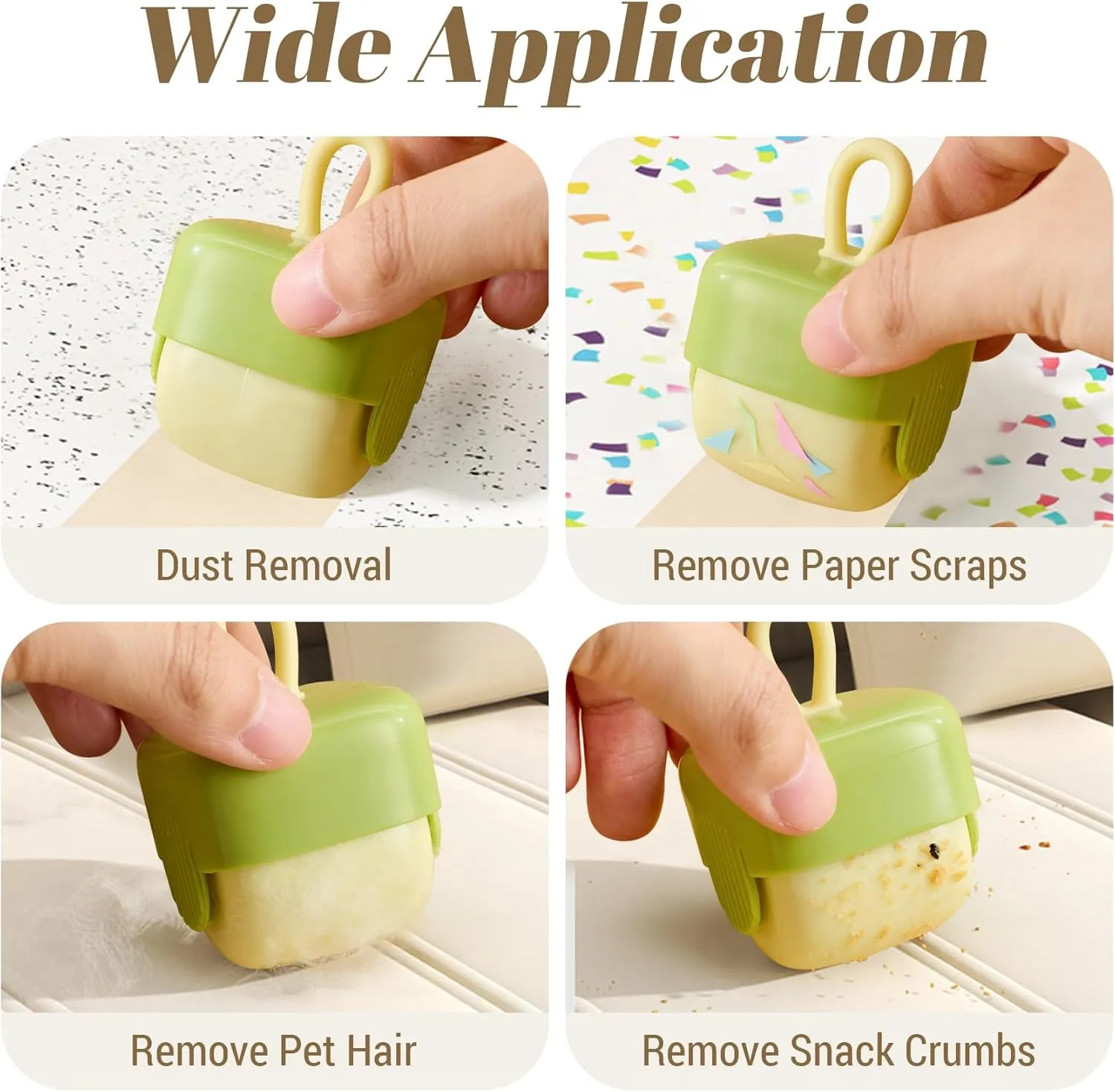 Washable Reusable Lint Roller,Mini Lint Rollers,Portable Pet Hair Remover for Clothes, Furniture & Car Seats (1, Beige)