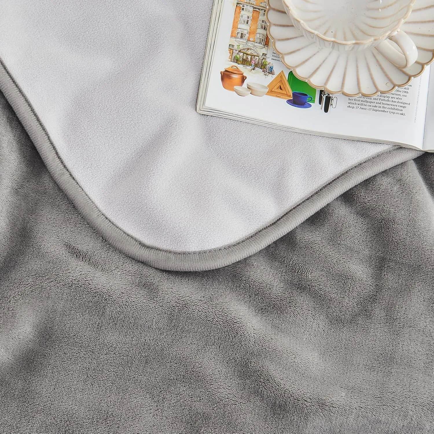 Waterproof Blanket 80"x90" for Adults, Reversible Waterproof Bed Cover for Dogs Cats Pets, Soft Leakproof Blanket for Bed Couch Sofa Furniture Protector, Grey/Light Grey