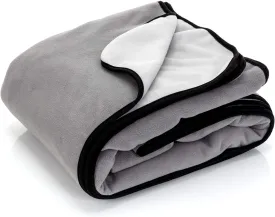 Waterproof Blanket for Bed - Large Waterproof Dog Blanket - Soft Reversible Furniture Protector for Pets & Home, Ideal for Bed, Couch, or Dog Crate - Grey 60"x80"