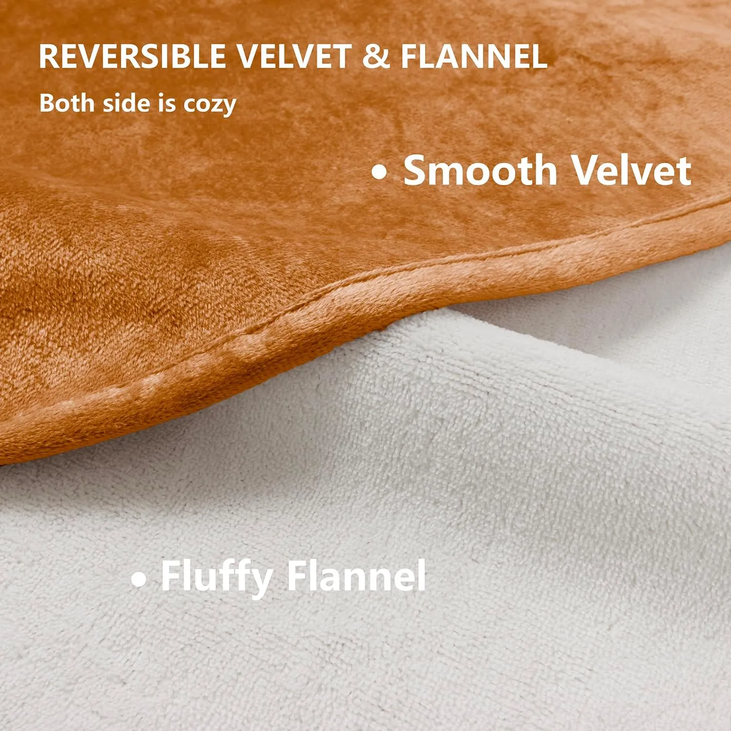 Waterproof Dog Blankets, Washable Pee Proof Pet Blanket for Couch, Soft Reversible Puppy Throw Furniture Protector Cover for Bed Sofa-68"x82",Orange Cream