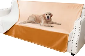Waterproof Dog Blankets, Washable Pee Proof Pet Blanket for Couch, Soft Reversible Puppy Throw Furniture Protector Cover for Bed Sofa-68"x82",Orange Cream