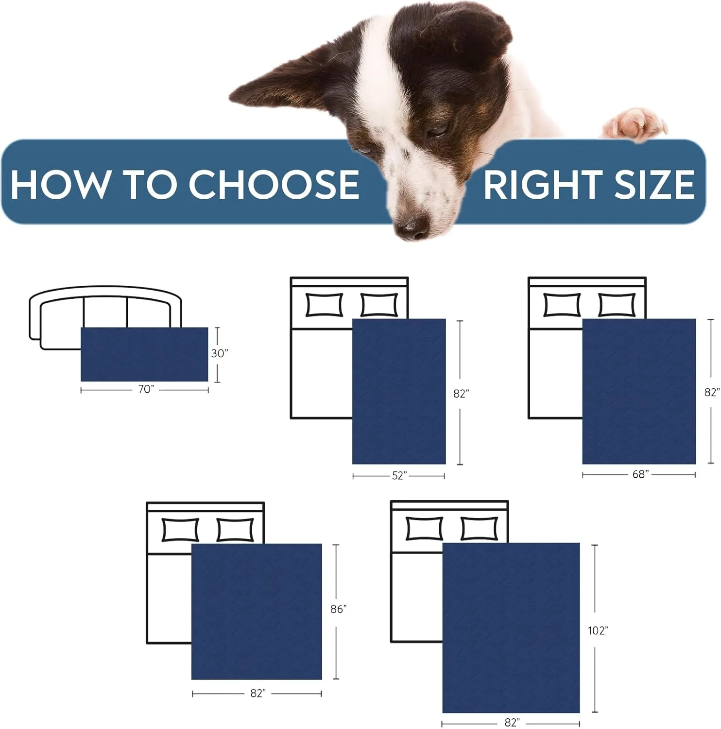 Waterproof Dog Couch Cover Pet Blanket, Dog Bed Cover Blanket for Couch with Anti-Slip Back for Furniture Bed Sofa, Washable Sofa Protector for Pet, 30" x 70", Navy Blue