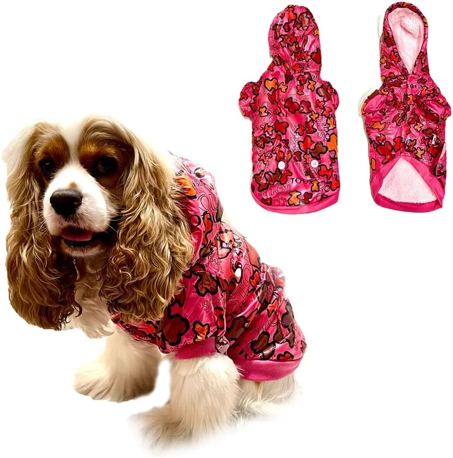 Zipper Puffer Dog Winter Coat: Warm Windproof Waterproof Dog Jacket, Zipper Puffer Cold Weather Pet Apparel with 3layers Fleece Lined for Small Dogs(Medium, Red Camouflage)
