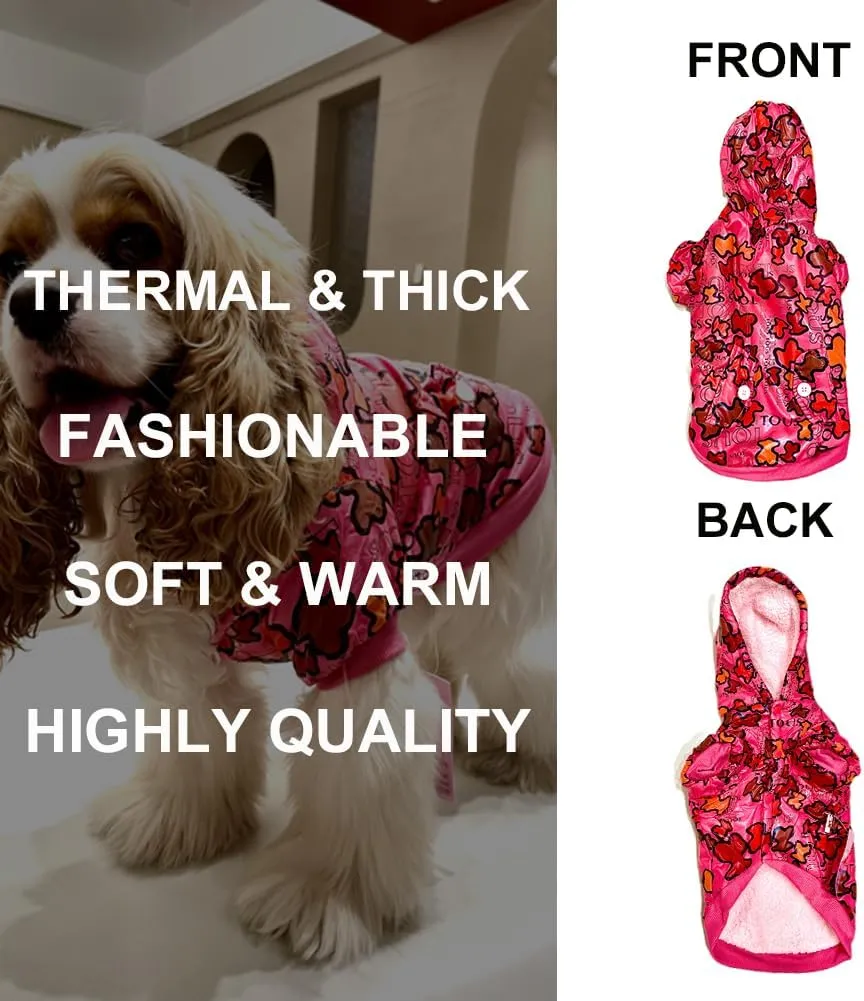 Zipper Puffer Dog Winter Coat: Warm Windproof Waterproof Dog Jacket, Zipper Puffer Cold Weather Pet Apparel with 3layers Fleece Lined for Small Dogs(Medium, Red Camouflage)
