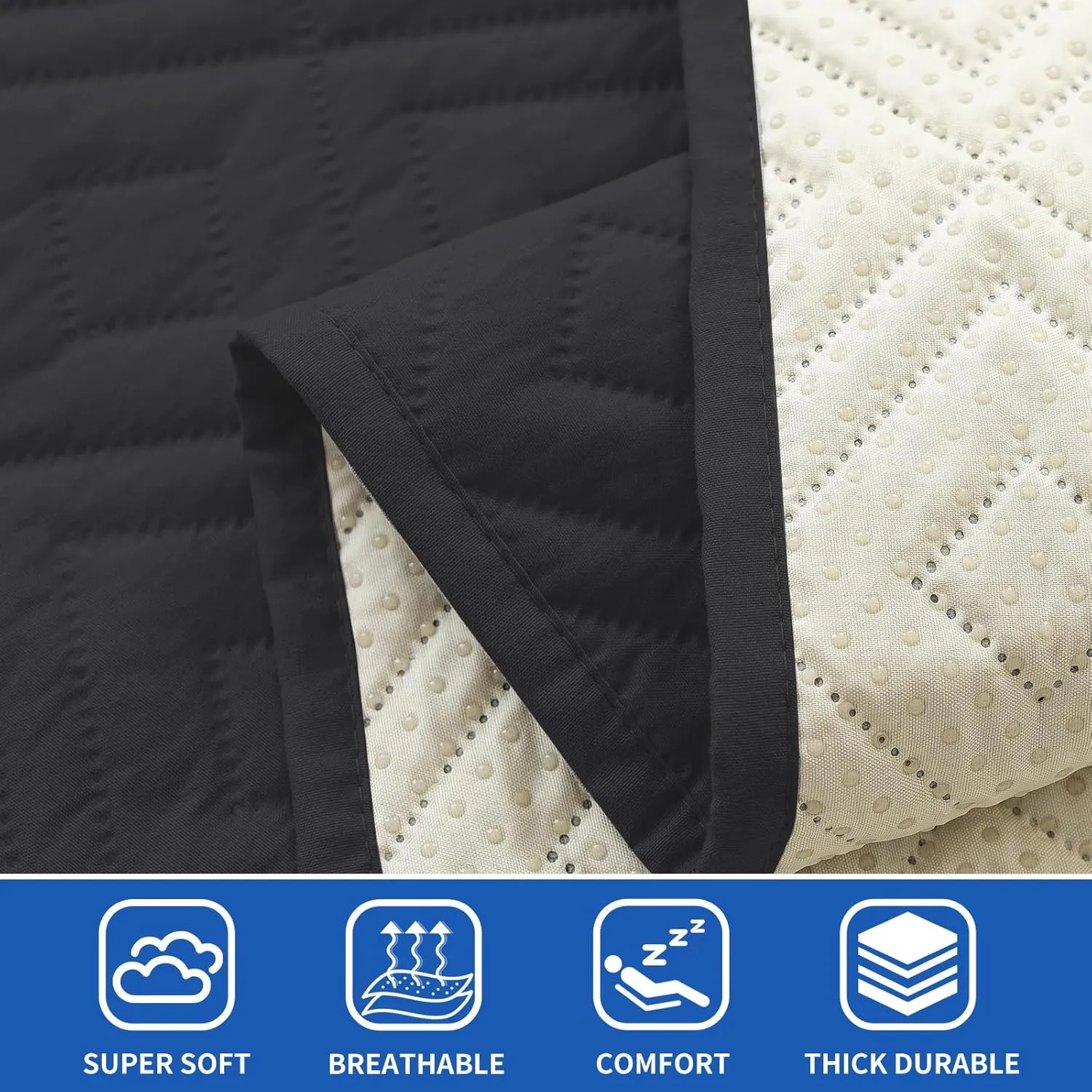ZNSAYOTX 2025 Waterproof Dog Blankets (30"x70") Comfy Sofa Mat for Pets, New Upgrade Bed Couch Pads Super Soft Anti Slip, Indoor Incontinence Sofa Furniture Protector Durable Washable Blanket (Black)