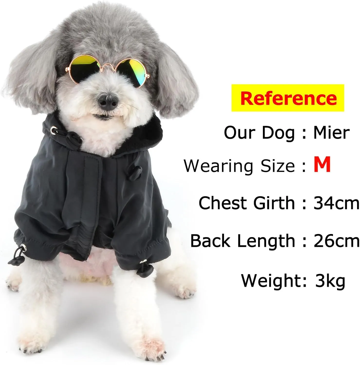 Zunea Waterproof Dog Jacket Coat for Medium Large Dogs Holographic Winter Warm Fleece Lined Hoodie Rain Coat Rainbow Reflective Clothes Drawstring Thermal Windbreakers Cold Weather Pet Apparel 4XL